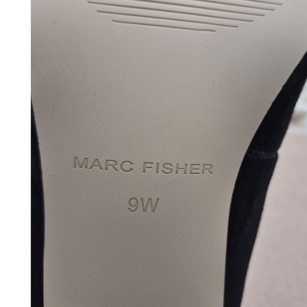 NEW Marc Fisher LABORE Pump pointed-toe shoe block heel Black Suede sz 10 - Picture 4 of 6